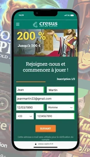 Aperçu de l’application mobile Cresus Casino
