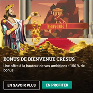 Bonus de bienvenue Cresus Casino