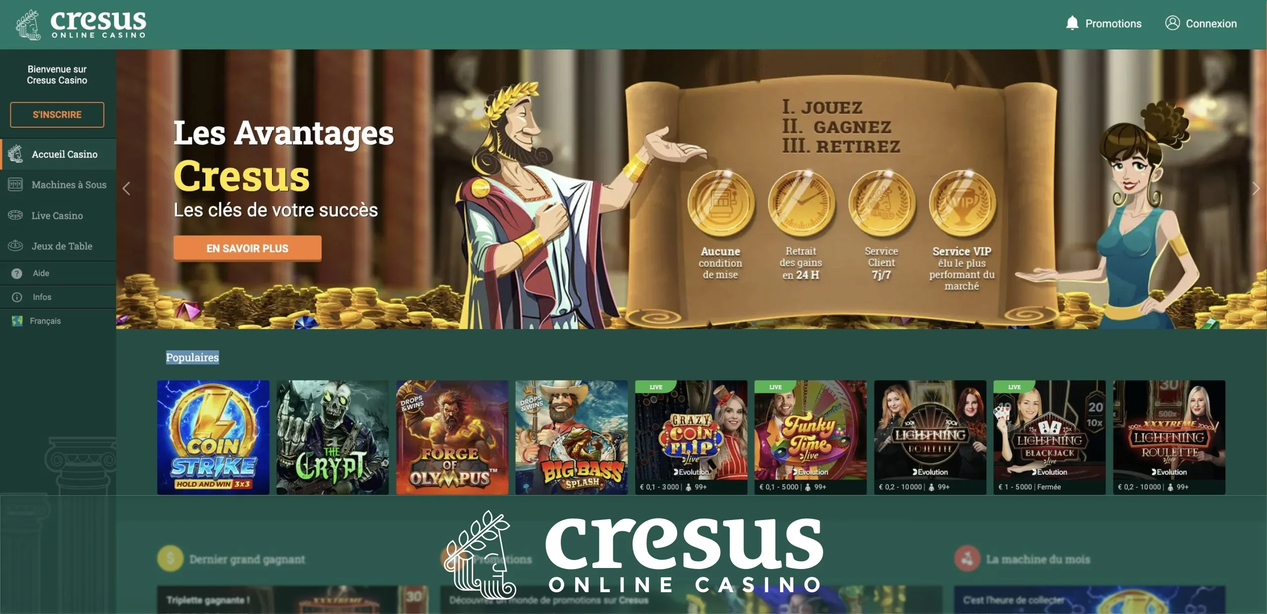 Lobby casino live Cresus Casino